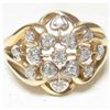 Image 1 : Estate 10kt Gold & Diamond Cluster Cocktail Ring