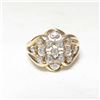 Image 2 : Estate 10kt Gold & Diamond Cluster Cocktail Ring