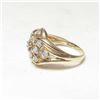 Image 3 : Estate 10kt Gold & Diamond Cluster Cocktail Ring