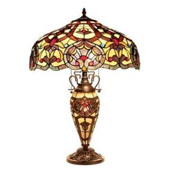 Tiffany-style Victorian Stained Glass Table Lamp
