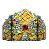 Image 3 : Victorian Tiffany-style Stained Glass Roses Folding Fireplace Screen