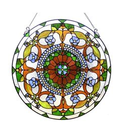 Victorian Tiffany Style Stained Glass Window Panel