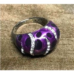 Swarovski Crystal Purple Animal Print Ring