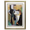 Image 1 : Vander Zee Modern Framed Abstract "Silver Columns"