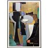 Image 3 : Vander Zee Modern Framed Abstract "Silver Columns"