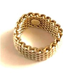 Tiffany & Co Somerset Sterling Silver Mesh Ring