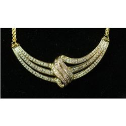 Vintage Estate Gold Plated Diamond Chip Necklace