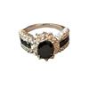 Image 1 : 4ct Lab-created Black Sapphire Silver Plated Cocktail Ring