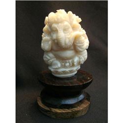 Handcarved Tagua Nut Ganesaha Hindu Elephant God Statue