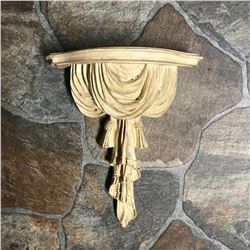 Bone Colored Draped Composite Wall Shelf Bracket