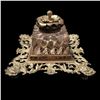 Image 1 : 19thc Ornate Brass & Cut Glass Inkwell