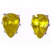 Image 1 : 4.44ctw Yellow Color Flash Pear Faceted Sphene & Sterling Earrings