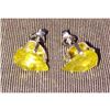 Image 3 : 4.44ctw Yellow Color Flash Pear Faceted Sphene & Sterling Earrings