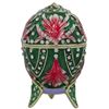 Image 1 : Russian Art Deco Style Amaryllis Flower Trinket Jewel Box Egg