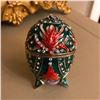 Image 2 : Russian Art Deco Style Amaryllis Flower Trinket Jewel Box Egg