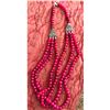 Image 1 : Natural Ruby Gemstone Beads Triple Stand Necklace