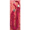 Image 2 : Natural Ruby Gemstone Beads Triple Stand Necklace