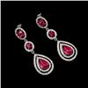 Image 2 : Raspberry Pink Czech Crystal Chandelier Drop Cocktail Earrings
