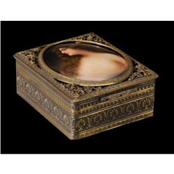 Early 20thc Antique Hutschenreuther Porcelain Plaque Jewel Box