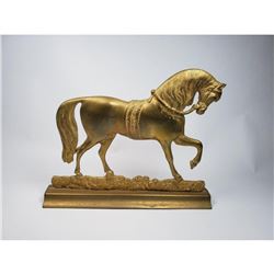 Antique Early 1900's Brass Horse Doorstop