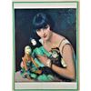 Image 1 : Early 20thc Color Lithograph, Cyprien Boulet, Flapper & Dolls
