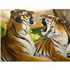 Image 1 : 20thc Signed Oil Painting, "After The Hunt", Pair of Tigers