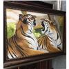 Image 3 : 20thc Signed Oil Painting, "After The Hunt", Pair of Tigers