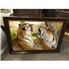 Image 4 : 20thc Signed Oil Painting, "After The Hunt", Pair of Tigers