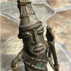 Antique African Benin Bronze Warrior Figure