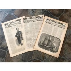 Group of 1850's Harper's Weekly Ilustrated Newspapers