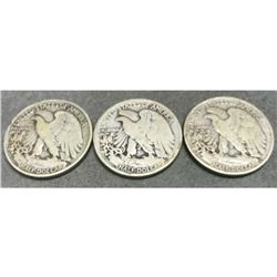 1930's & 1940's Walking Liberty Half Dollar Coins