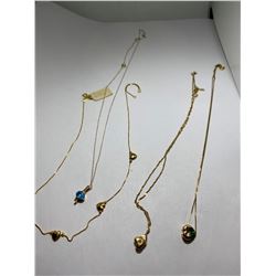 4- 14K YELLOW GOLD NECKLACES