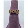 Image 1 : 14K YELLOW GOLD RING WITH MOISSINITES AND RED STONES