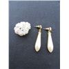 Image 1 : ESTATE - PEARL STYLE STRETCH RING & DANGLE PIERCED EARRINGS