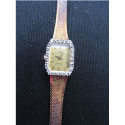 ESTATE - GRUEN LADIES WATCH WITH CZ ACCENTS (BAND IS TARNISHED)