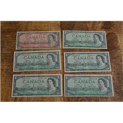 $1 and $2 Canadian bills