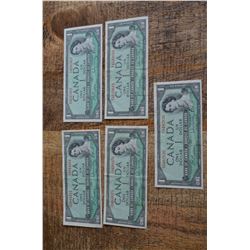 $1 Canadian bills