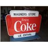 Image 2 : VINTAGE REAL DEAL COKE SIGN TWO SIDED CIRCA 1960-70