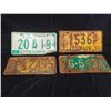 Image 1 : NO RESERVE SET OF 4 ANTIQUE AMERICAN LICENSE PLATES