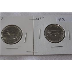 Canada Twenty-five Cent Coins (2)