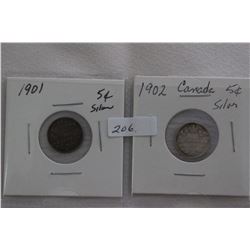 Canada Five Cent Coins (2)