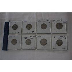 U.S.A. Buffalo Nickels (8)