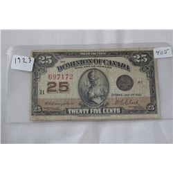 Canada Twenty-five Cent Bill (Shinplaster)