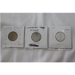 Canada Five Cent Coins (3)