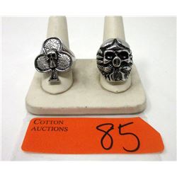 2 New Stainless Steel Biker Rings - Size 12