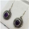 Image 2 : Silver Amethyst (Cabochon Cut) Earrings (~weight 6g), Made in Canada, Suggested Retail Value $300 (E