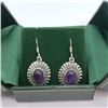 Image 3 : Silver Amethyst (Cabochon Cut) Earrings (~weight 6g), Made in Canada, Suggested Retail Value $300 (E