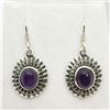 Image 4 : Silver Amethyst (Cabochon Cut) Earrings (~weight 6g), Made in Canada, Suggested Retail Value $300 (E