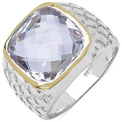 Rhodium Plated Pink Amethyst(5.9ct) Ring (~Size 10)(Ring is resizable for $40), Made in Canada, Sugg