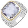 Image 1 : Rhodium Plated Pink Amethyst(5.9ct) Ring (~Size 10)(Ring is resizable for $40), Made in Canada, Sugg